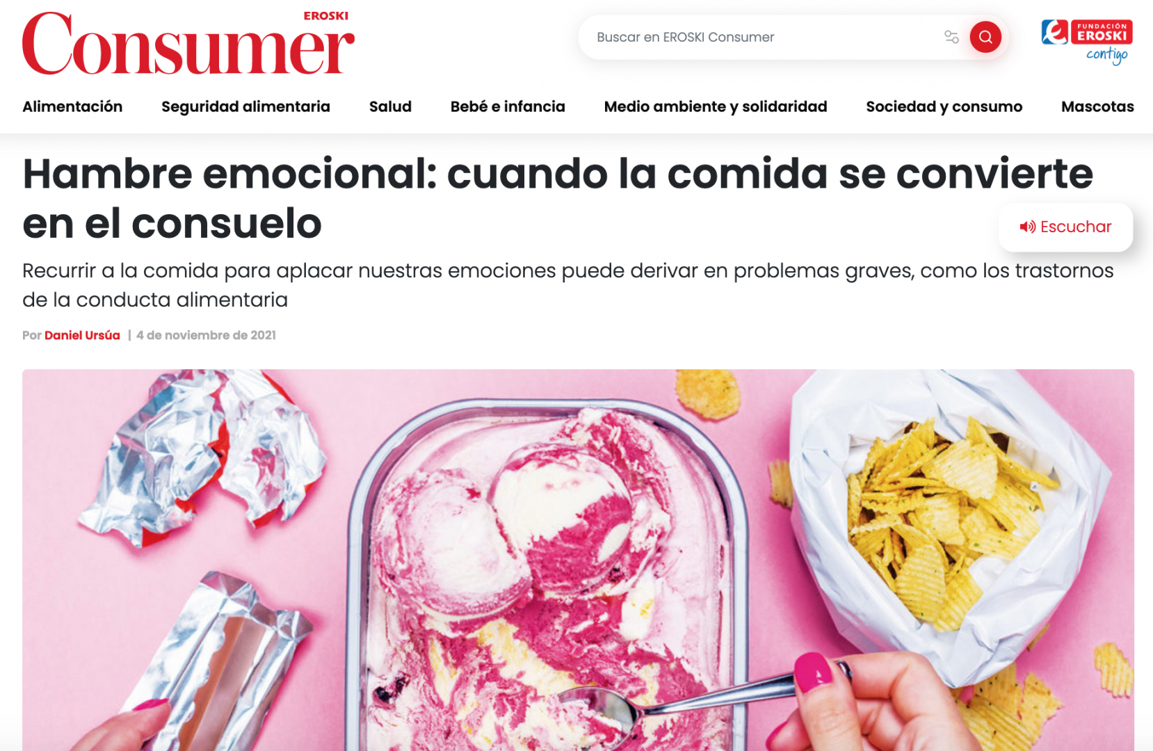 Comer por emociones o hambre emocional