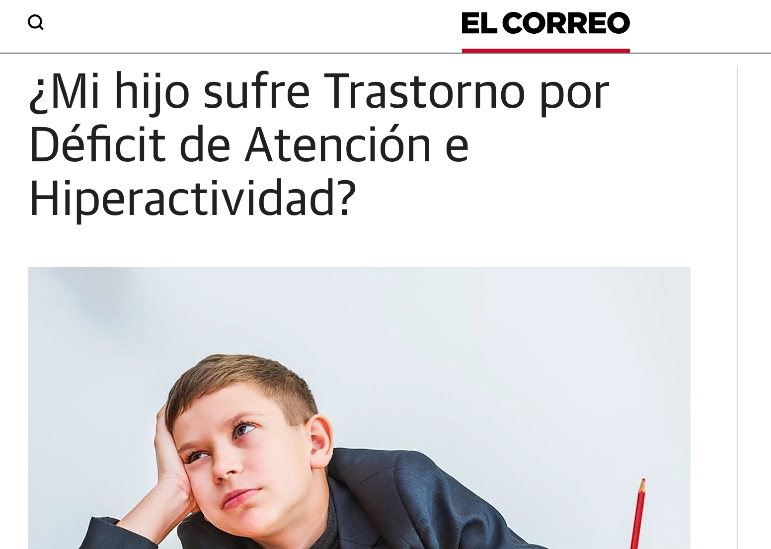 Nuria Mintegu&iacute;a en reportaje de El Correo sobre TDAH en la infancia